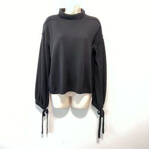 Bcbgmaxazria Merino Wool Blend Black Oversized Turtleneck Sweater Size S